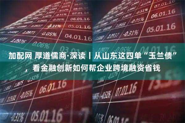 加配网 厚道儒商·深读丨从山东这四单“玉兰债”，看金融创新如何帮企业跨境融资省钱