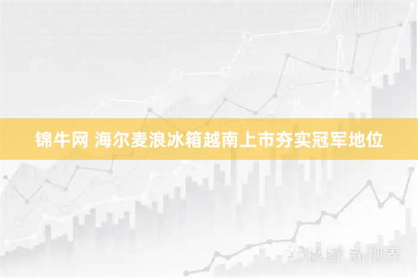 锦牛网 海尔麦浪冰箱越南上市夯实冠军地位